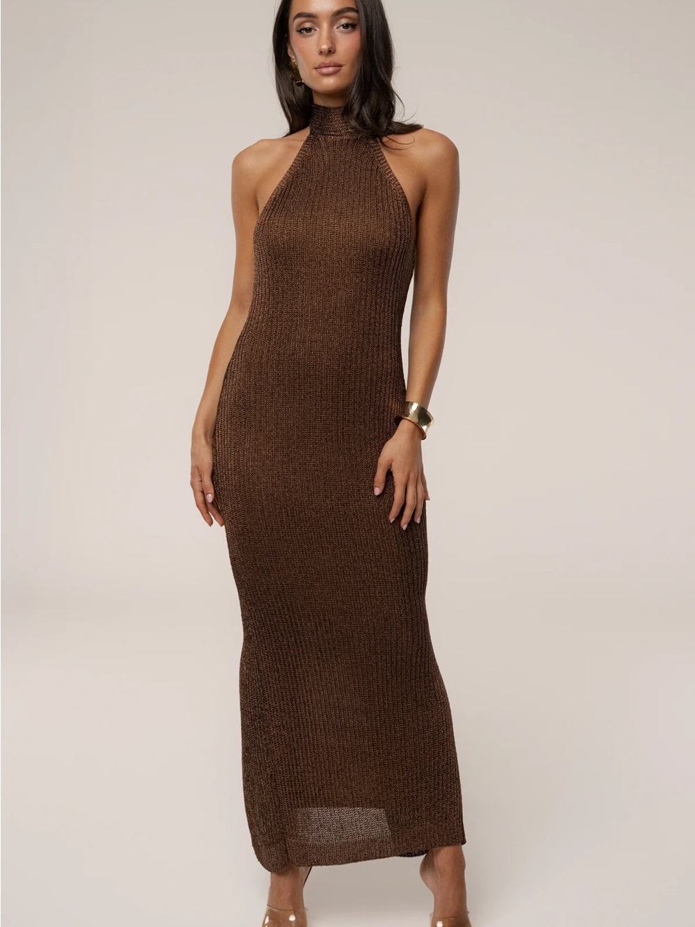JLUXLABEL BRONZE ECHO OF LIGHT MAXI DRESS